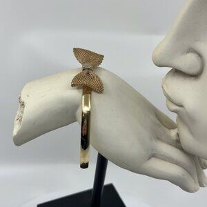 Gold Colored Bow Bangle Bracelet
